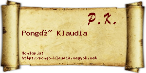Pongó Klaudia névjegykártya
