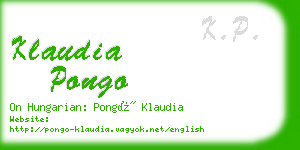 klaudia pongo business card